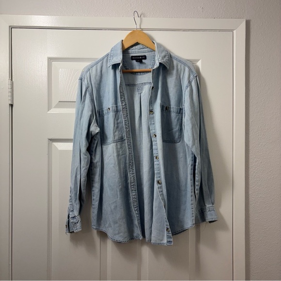 Mountain Lake Tops - Mountain Lake Denim Blue Button Down Shirt